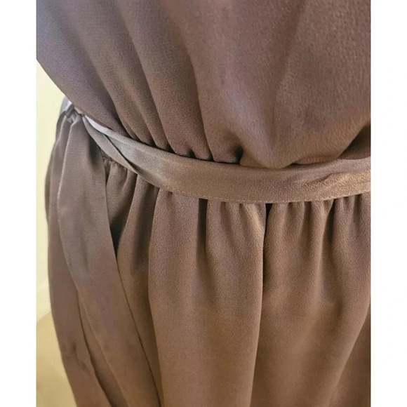 Lascana Wmns M Satin Strappy Sun Dress Sash Tie Waist Flow Hem Blush Flattering - Picture 2 of 6